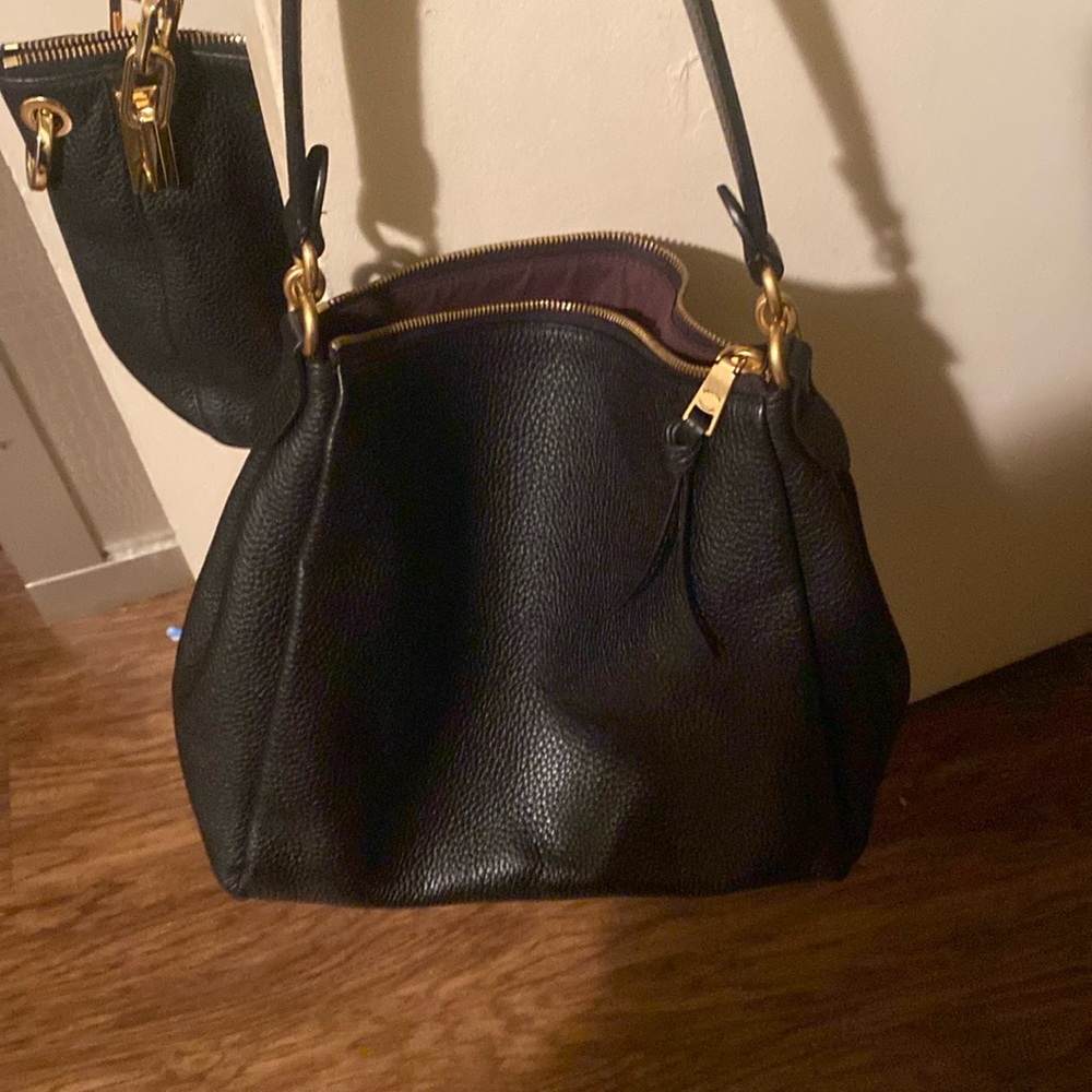 Black leather Coach bag